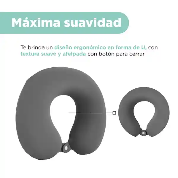Almohada de Viaje Cuello Espuma Viscoelástica Gris Miniso