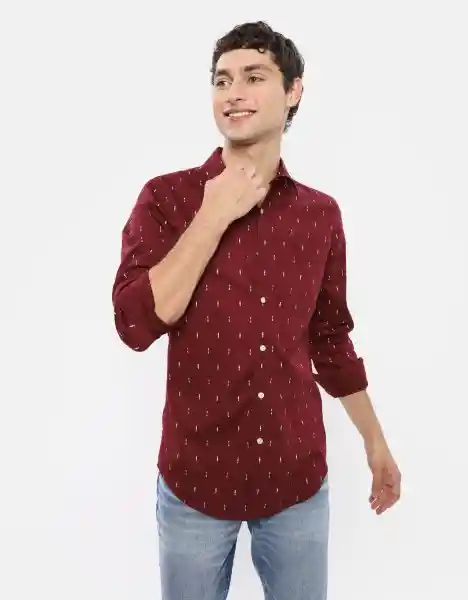 Camisa Hombre Vinotinto Talla Large American Eagle