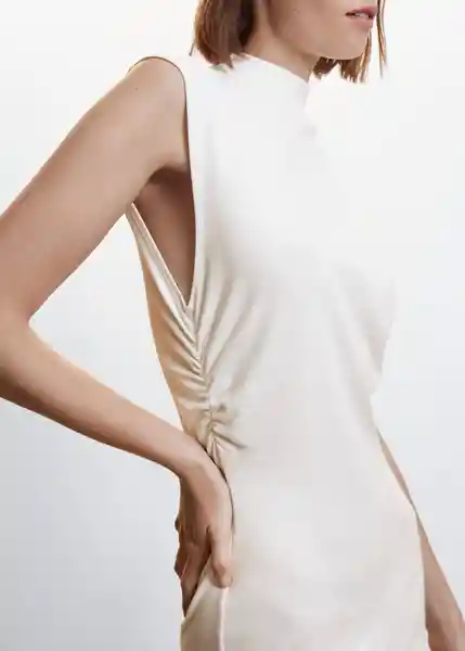 Vestido Rale Off White Talla XL Mujer Mango