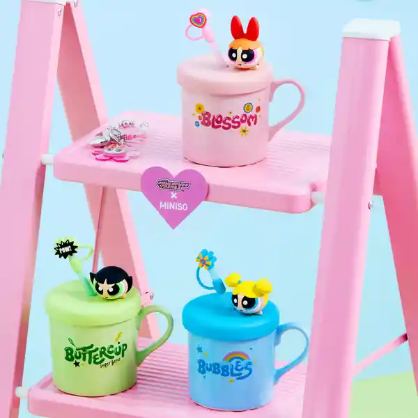 Taza Con Pitillo de Serie Las Chicas Superpoderosas Verde Miniso