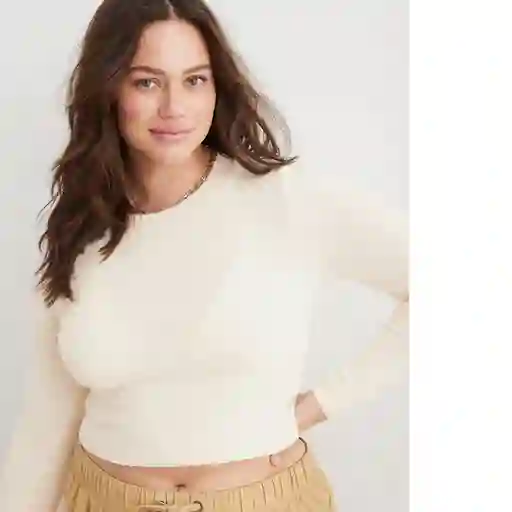 Buzo Beige Aerie Claro Talla Small American Eagle