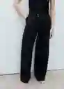 Pantalón Cubi Negro Talla 38 Mujer Mango
