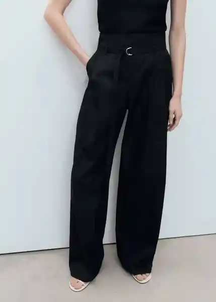 Pantalón Cubi Negro Talla 38 Mujer Mango