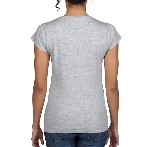 Gildan Camiseta Cuello V Jaspe Dama Gris Talla M Ref. 64V00L