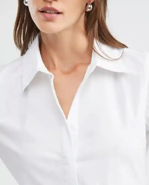 Camisa Ml Poplin Shirt Blanco 0 Claro Talla Xs Mujer Chevignon