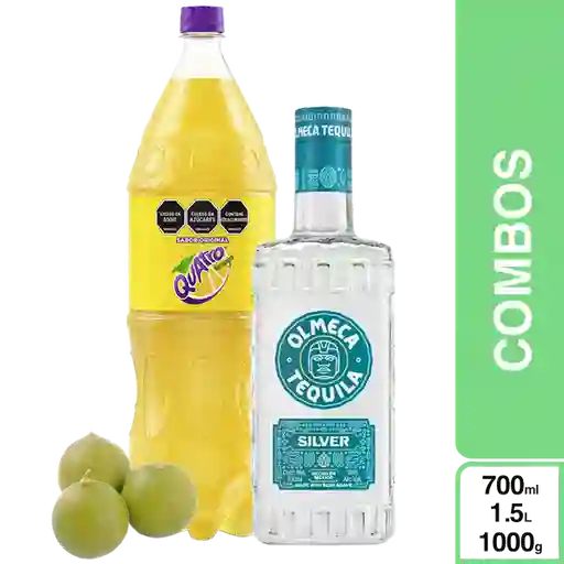 Combo Olmeca Silver 700 mL + Limones + Quatro 1.5 mL