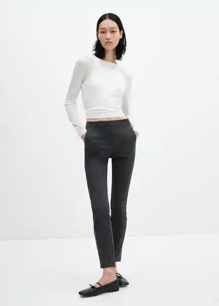 Pantalón Cola Gris Claro Vigoré Talla 52 Mujer Mango