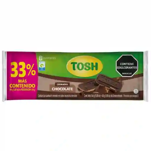 Galleta Tosh Cremada Chocolate 33% Mas contenido x8 paquetes x 192 gramos