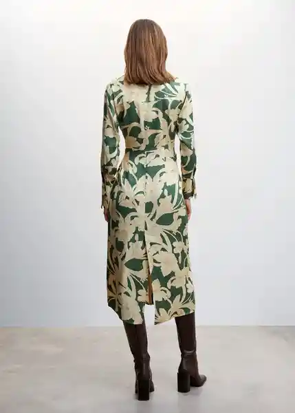 Vestido Cammo Verde Talla 24 Mujer Mango