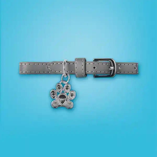 Collar Para Mascotas Dije de Huella Serie Silver Gray Miniso
