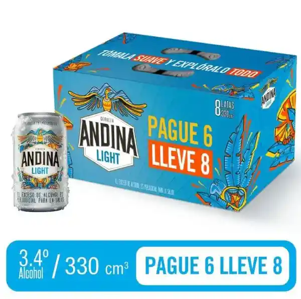 Andina Cerveza Light Pague 6 Lleve 8 5817 330 mL