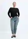 Camiseta Saco Negro Talla S Mujer Mango