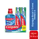 Enjuague Bucal Colgate Plax Ice 250ml y Crema Dental Colgate Triple Acción 75ml x 2