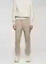 Pantalón Alludiaj Beige Talla XL Hombre Mango