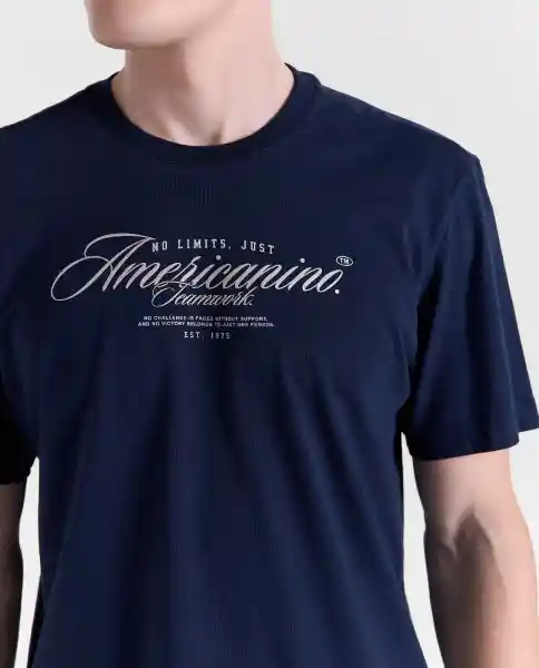Camiseta Hombre Azul Talla M 849G002_AZU194024 Americanino