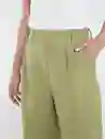 Pantalón Uarzazat Mujer Verde Retro Medio Talla 4 Naf Naf