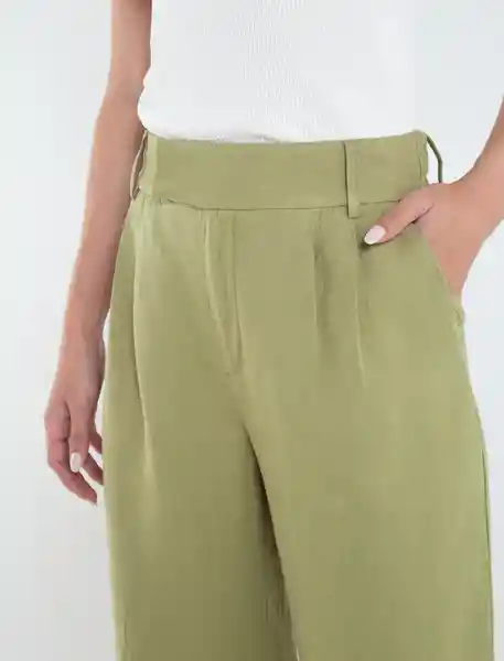 Pantalón Uarzazat Mujer Verde Retro Medio Talla 4 Naf Naf