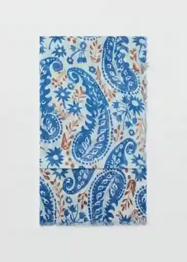 Fular Paisley1 Azul Talla 99 Mujer Mango