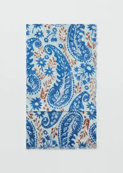 Fular Paisley1 Azul Talla 99 Mujer Mango