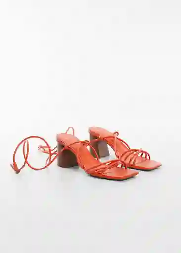 Sandalias Quad Naranja Talla 38 Mujer Mango