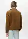 Sobrecamisa Remie Cognac Talla M Hombre Mango