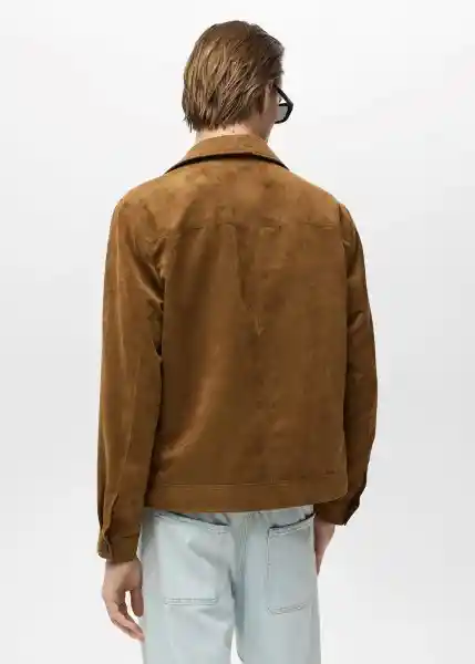 Sobrecamisa Remie Cognac Talla M Hombre Mango