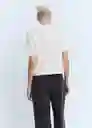 Camiseta Mercato-W Off White Talla XL Mujer Mango