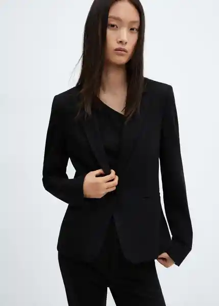 Blazer Americana Paloma Negro Talla 36 Mujer Mango