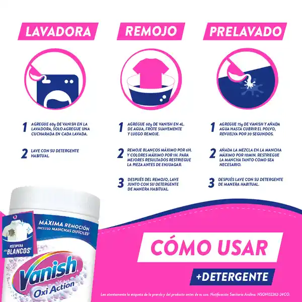 Vanish Desmanchador Blanco R/12