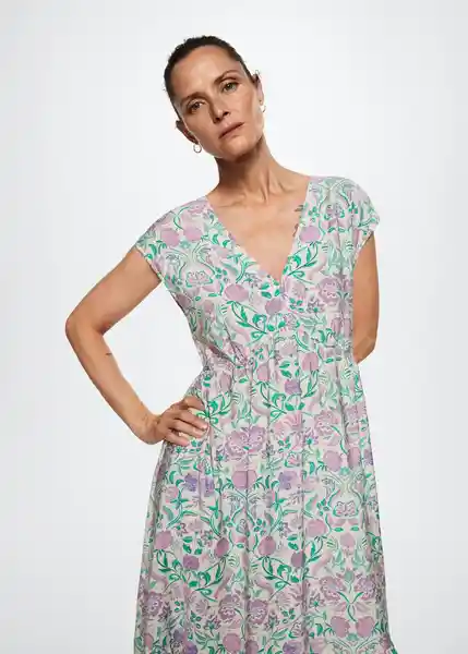 Vestido Fiore Malva Talla L Mujer Mango