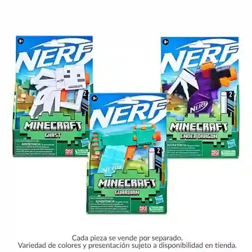 Lanzador Hasbro Nerf Microshots Minecraft Variedad de Modelos