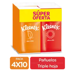 Kleenex Pañuelo Facial de Bolsillo 4 x 10 Und