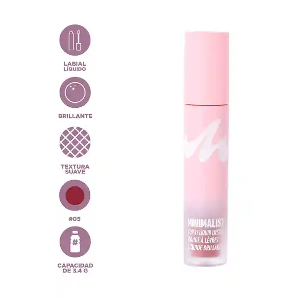 Lápiz Labial Líquido Brillante Serie Minimalist 05 Miniso