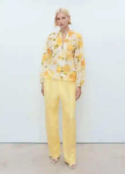 Blusa Molly Amarillo Talla M Mujer Mango
