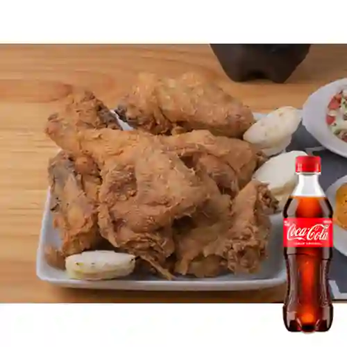 Combo 1/2 Pollo Broaster +Papas +Cocacola Orig 400ml