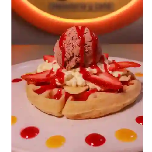 Waffle con Helado