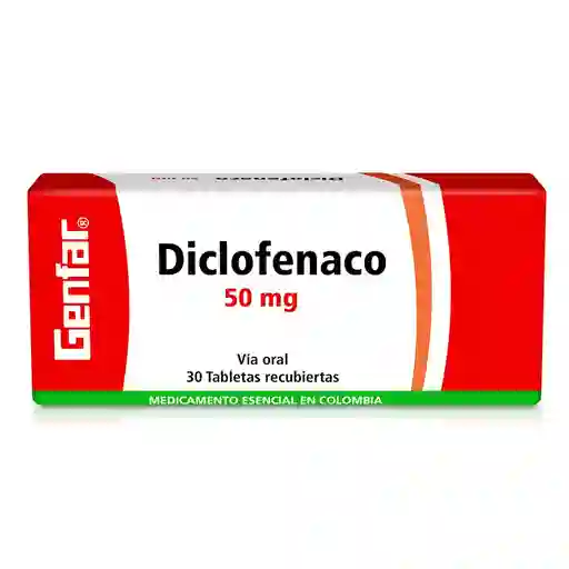 Genfar Diclofenaco Tabletas Recubiertas (50 mg)