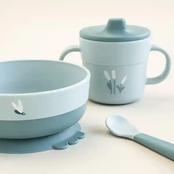 Done by Deer Set Para Bebé Primera Comida Azul