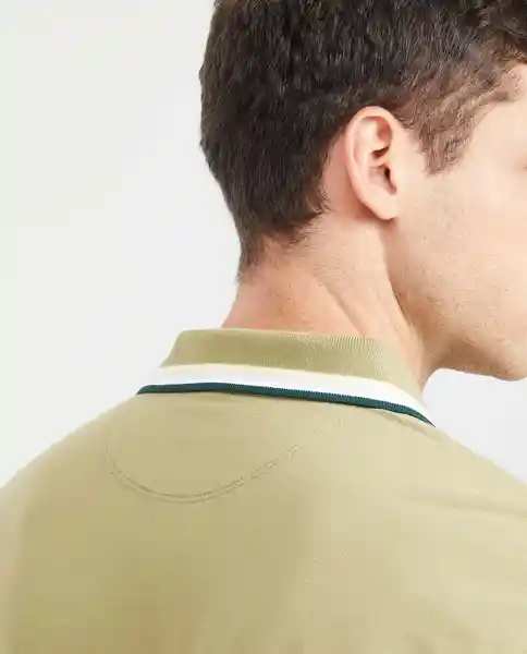 Camiseta Polo Neck Stripes - C57 Verde Boa Oscuro L Chevignon
