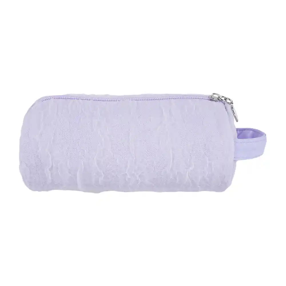 Cosmetiquera Texturizada Cilindro Morado Miniso