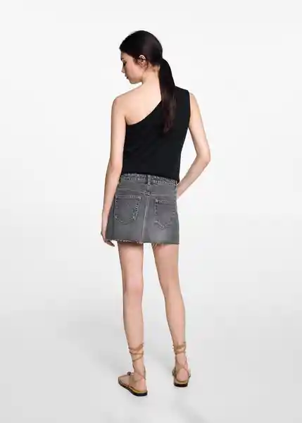 Falda Minitg Tejano Gris Oscuro Talla 19 Niñas Mango