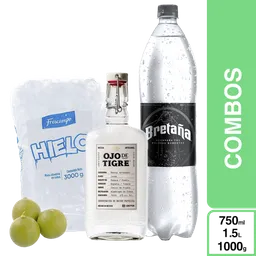 Combo Ojo de Tigre 750 mL + Bretaña 1.5 mL + Hielo + Limón