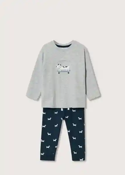 Pijama Pack Dog Gris Medio Vigore Talla 70 Niños Mango