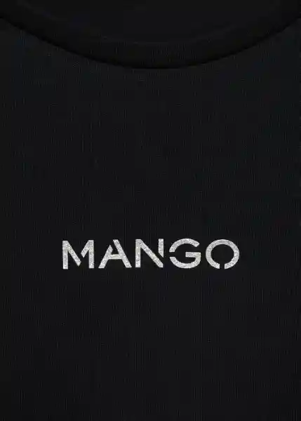 Camiseta Mangolog-H Negro Talla M Mujer Mango