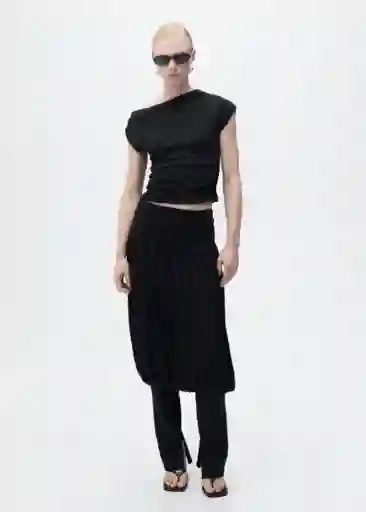 Top Juli Negro Talla S Mujer Mango