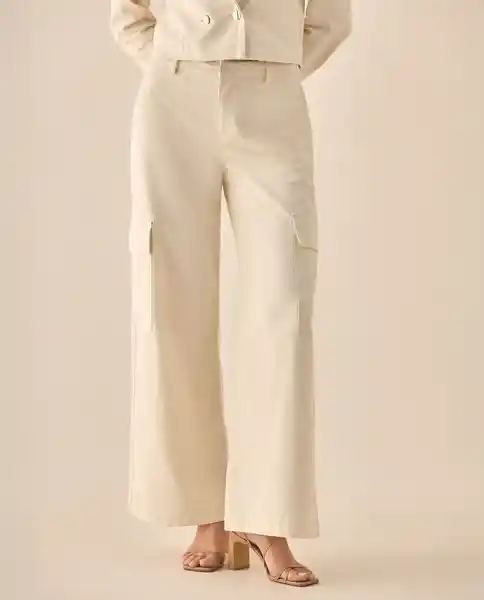 Pantalón Crudo Novia Claro Talla 10 433G021 Esprit
