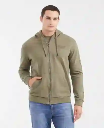 Buzo Hoodie Graphic Sleeve Verde Cerro Oscuro Talla M Chevignon