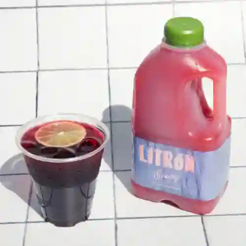 Litrón de Agua Fresca de Jamaica