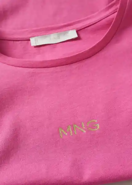 Camiseta Mnglog-H Rosa Talla S Mujer Mango