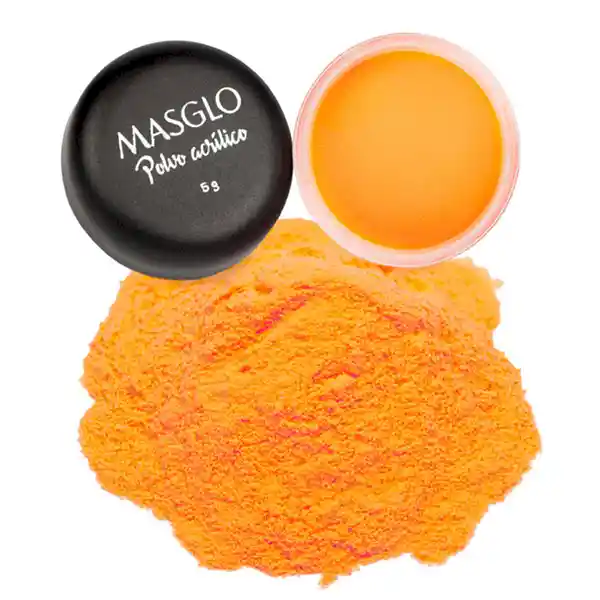 Masglo Polvo Acrílico Neón Naranja 5 g